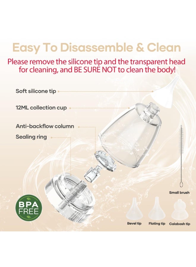 Celeritek Nasal Aspirator for Baby - Baby Nose Sucker with 3 Suction Levels, Baby Nasal Aspirator, Electric Nose Suction for Baby with 3 Silicone Tips Music and Light, Rechargeable Snot Nose Sucker for Babies - Image 5